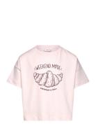 Short-Sleeved Printed T-Shirt Mango Pink