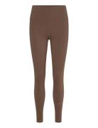 Hmlcourt Mid Waist Pocket Tights W Hummel Brown