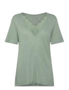 Rwamina Ss Regular Lace T-Shirt Rosemunde Green