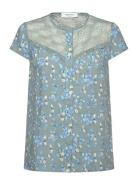 Rwelif Capsleeve Regular Lace Blous Rosemunde Blue