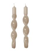 Twist Taper Candle Broste Copenhagen Grey