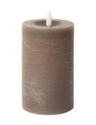 Rustic Finish Led Pillar Candle C'est Bon Brown