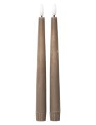 Rustic Finish Led Taper Candle 2-Pack C'est Bon Brown