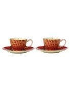Silk Road Demi Cup & Saucer Red 2-Psc Maxwell & Williams Red