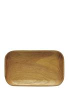 Raw Teak Wood Tray Aida Green