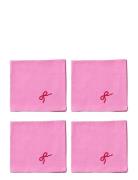 Napkins 4-Pack Pink Bow Midnatt Pink