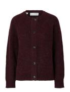 Slflulu Ls Knit Short Cardigan Noos Selected Burgundy