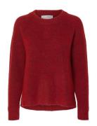 Slflulu Ls Knit O-Neck Noos Selected Red