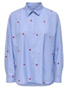 Onlnew Lina Grace Str Emb Shirt Wvn Noos ONLY Blue