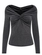 Onlqueen L/S Glitter Top Jrs ONLY Grey