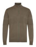 Zip Through Purl Cardigan Lindbergh Green