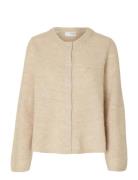 Slflulu New Ls Knit Cardigan Noos Selected Beige
