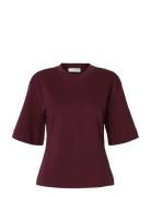 Slfmesa Ss Tee Selected Burgundy