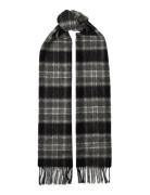 Slhtope Wool Check Scarf Selected Grey