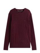Classic Cotton Cable Crew Neck Tommy Hilfiger Red