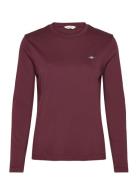 Reg Shield Ls T-Shirt GANT Burgundy