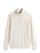 Essential Cotton Zip Mock Tommy Hilfiger White