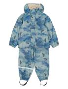 Pu Aop Rain Set Teddy Rec W. Susp104 Mikk-line Navy
