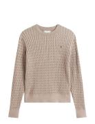 Co Cable Fine Gg C-Nk Ls Sweater Tommy Hilfiger Beige