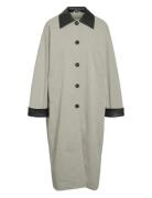Nmnora Pu Collar Long Coat NOISY MAY Grey