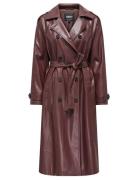 Onlflora Faux Leather Trenchcoat Otw ONLY Brown