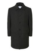 Slharchive Wool Blend Car Coat Selected Grey