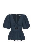 Puff Sleeve Bubble Top ROTATE Birger Christensen Navy