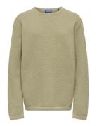Osjpanter Reg Crew Knit Noos ONLY & SONS Beige