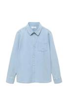 Cotton Denim Shirt Mango Blue