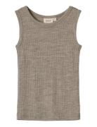 Wool Silk Singlet Iggy Wheat Beige