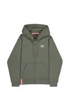 Basic Zip Hoodie Small Logo Alpha Industries Khaki
