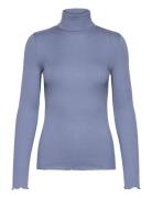 Rwbeatha Silk Ls Rollneck T-Shirt Rosemunde Blue