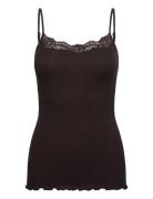 Rwbernadine Organic Sl Strap Lace T Rosemunde Brown