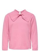 Kmgkatia Life Ls O-Neck Bow Collar Knt Kids Only Pink