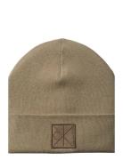 Emblem Patch Fine Rib Beanie Calvin Klein Beige