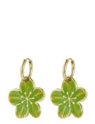 Calista Enamel Green/Gold Bud To Rose Green