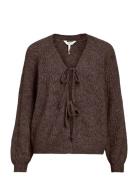 Objflora Re L/S Knit Cardigan Noos Object Brown