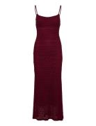 Louisa Mesh Midi Dress Bardot Burgundy