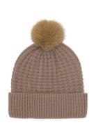 Beanie W. Fake Fur W. Lining En Fant Brown