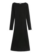 5X2 Rib Flare Midi Dress Ls Tommy Hilfiger Black
