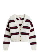 Tjw Badge Stripe Fluff Cardi Ext Tommy Jeans White