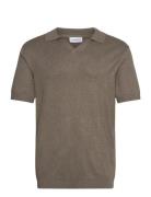 Ecovero S/S V-Neck Polo Lindbergh Beige