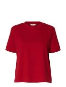 Slfessential Ss Boxy Tee Noos Selected Red
