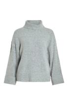 Virolfie Roll Neck L/S Knit Top - Noos Vila Grey