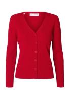Slfcarly Ls Knit Cardigan Selected Red