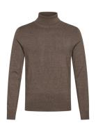 Ecovero L/S Roll Neck Knit Lindbergh Brown