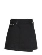 Denim Mini Wrap Skirt Soft Black Calvin Klein Jeans Black