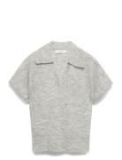 Slflulu Ss Knit Polo Selected Grey