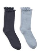 2 Pack Ribbed Socks Mango Grey