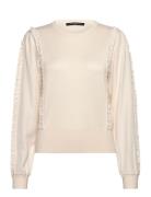 Krista Mix Ruffle Slv Jumper French Connection Cream